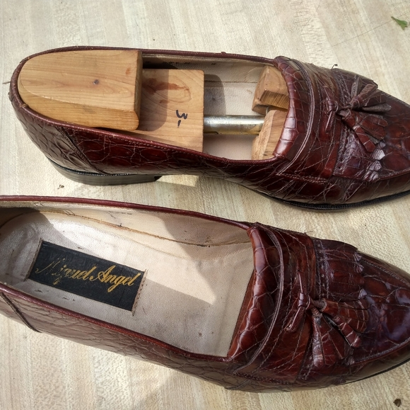 Miguel Angel Men\'s Brown Tassel Alligator Slipon Loafer Size 8M (20) main image 8